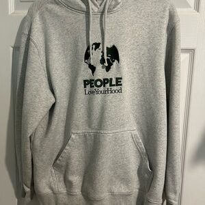 H&M Gray Hoodie with Black Print